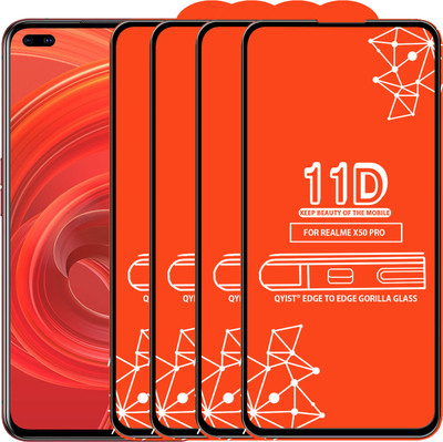 Qyist Edge To Edge Tempered Glass for Realme X50 Pro(Pack of 4)