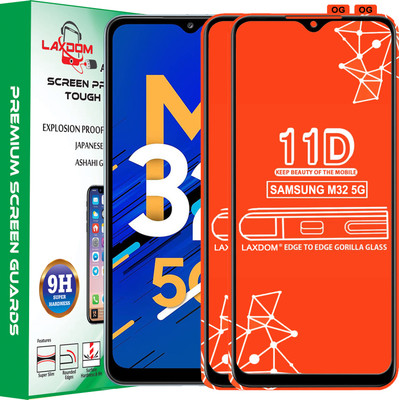 Laxdom Edge To Edge Tempered Glass for SAMSUNG GALAXY M32 5G(Pack of 2)