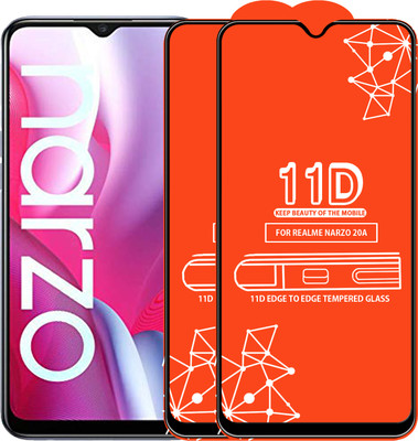Roxel Edge To Edge Tempered Glass for Realme Narzo 20A(Pack of 2)