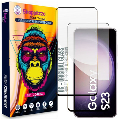 Shoppitzzo Edge To Edge Tempered Glass for Samsung Galaxy S23|Galaxy S22 (6.1 Inches)**DuraGlass**Millitary Grade-Anti Explosion-Tempered Glass/Full Screen Coverage-Edge to Edge/9H Hardness/With Easy Installation Kit(Pack of 2)
