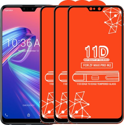 Qyist Edge To Edge Tempered Glass for Asus Zenfone Max Pro M2(Pack of 3)