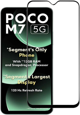DSCASE Edge To Edge Tempered Glass for POCO M7 5G, POCO M7(Pack of 1)