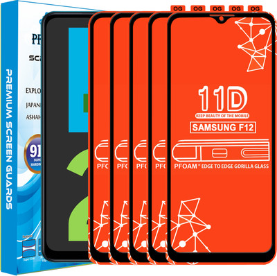 PFOAM Edge To Edge Tempered Glass for SAMSUNG GALAXY F12(Pack of 5)