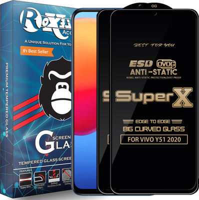 Roxel Edge To Edge Tempered Glass for VIVO Y51 2020(Pack of 2)