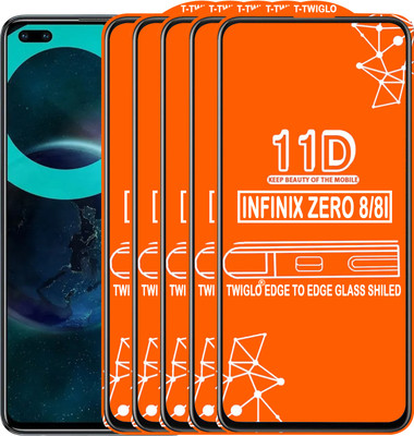 TWIGLO Edge To Edge Tempered Glass for INFINIX ZERO 8I(Pack of 5)