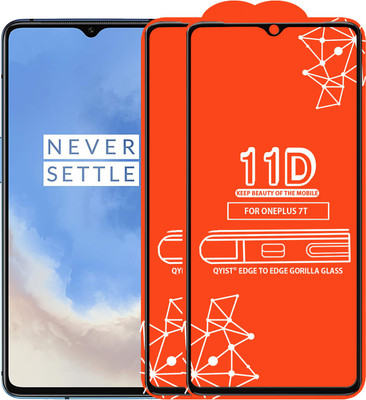 Qyist Edge To Edge Tempered Glass for Oneplus 7T(Pack of 2)