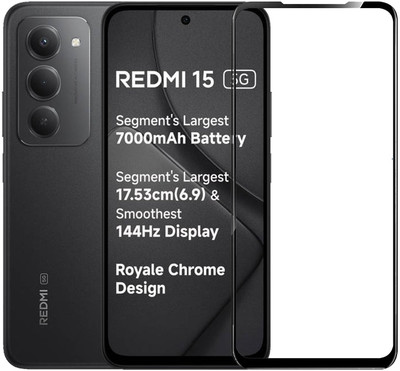 BRENZZ Edge To Edge Tempered Glass for Redmi 15 5G, redmi 15 5g(Pack of 1)