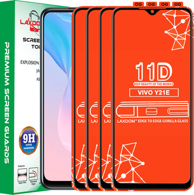 Laxdom Edge To Edge Tempered Glass for VIVO Y21E(Pack of 4)