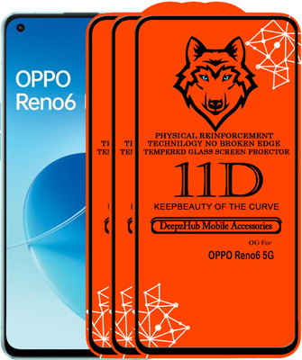 DeepzHub Edge To Edge Tempered Glass for OPPO Reno6 5G(Pack of 3)