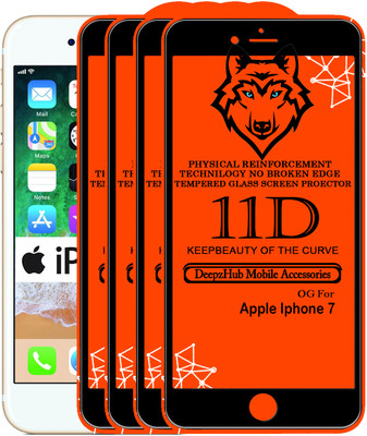 CRodible Edge To Edge Tempered Glass for Apple iPhone 7(Pack of 4)