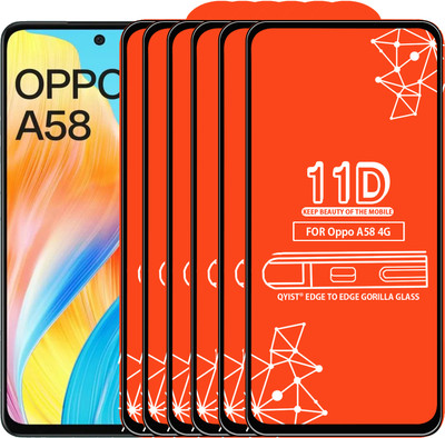 Qyist Edge To Edge Tempered Glass for Oppo A58 4G(Pack of 6)