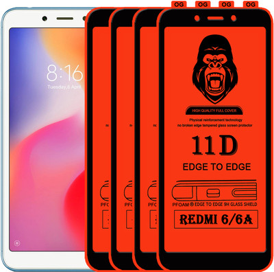 Laxdom Edge To Edge Tempered Glass for Mi Redmi 6(Pack of 4)