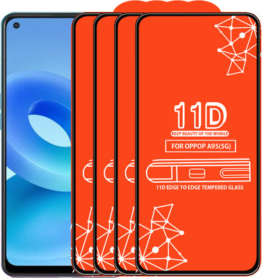 Roxel Edge To Edge Tempered Glass for Oppo A95 5G(Pack of 4)
