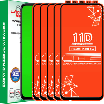 Laxdom Edge To Edge Tempered Glass for REDMI K50I 5G(Pack of 5)