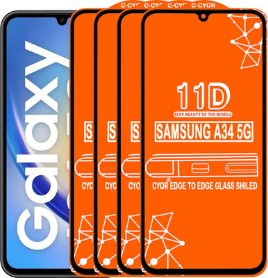 CYOR Edge To Edge Tempered Glass for SAMSUNG A34 5G(Pack of 4)