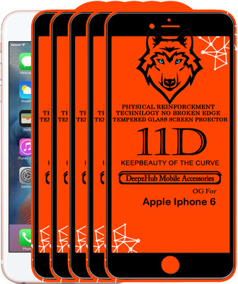 DeepzHub Edge To Edge Tempered Glass for Apple iPhone 6(Pack of 5)