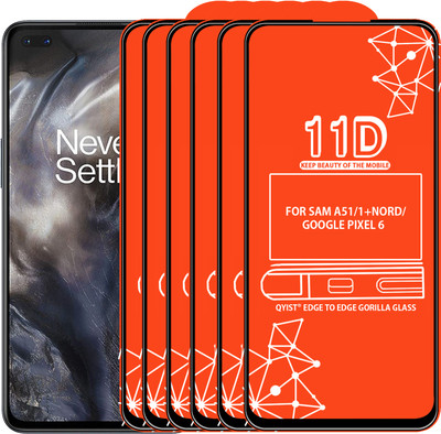 Qyist Edge To Edge Tempered Glass for FOR SAM A51, ONEPLUS NORD, GOOGLE PIXEL 6(Pack of 6)