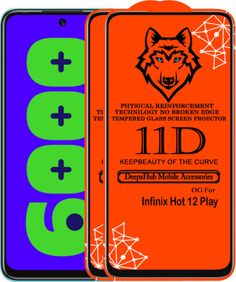 DeepzHub Edge To Edge Tempered Glass for Infinix HOT 12 Play(Pack of 2)