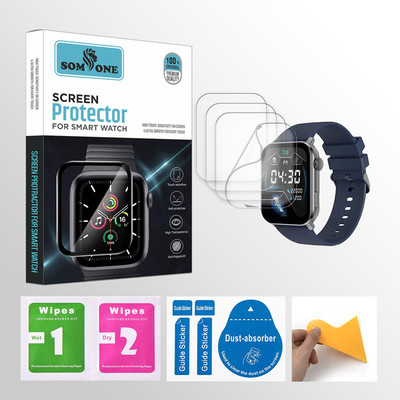 SOMTONE Edge To Edge Tempered Glass for Fire-Boltt Ninja Bell 1.83 inch Smartwatch 4 PROTECTOR + 4 WIPES + 4 DUST REMOVAL STICKER + 1 WIPER(Pack of 4) SOMTONE Edge To Edge Tempered Glass for Fire-Boltt Ninja Bell 1.83 inch Smartwatch 4 PROTECTOR + 4 WIPES + 4 DUST REMOVAL STICKER + 1 WIPER(Pack of 4)