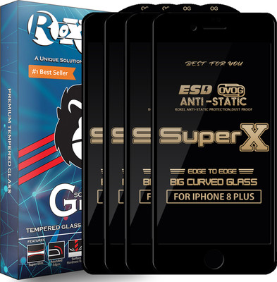 Roxel Edge To Edge Tempered Glass for Apple iPhone 8 Plus(Pack of 4)