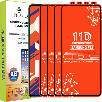 PFOAM Edge To Edge Tempered Glass for SAMSUNG GALAXY F62(Pack of 4)