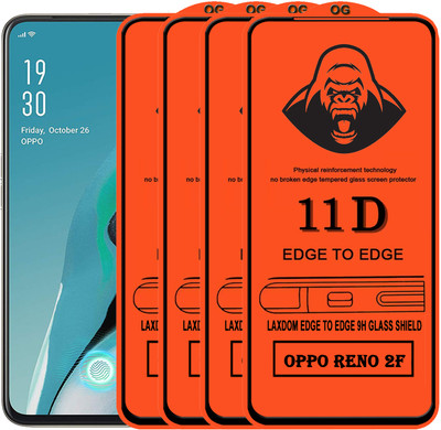 Laxdom Edge To Edge Tempered Glass for Oppo Reno2 F(Pack of 4)