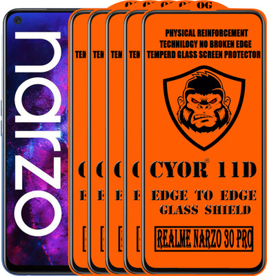 CYOR Edge To Edge Tempered Glass for REALME NARZO 30 PRO(Pack of 5)