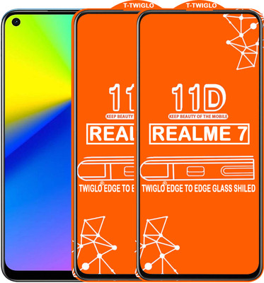 TWIGLO Edge To Edge Tempered Glass for REALME 7(Pack of 2)