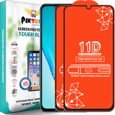 PikTrue Edge To Edge Tempered Glass for Vivo V25 5G(Pack of 2)