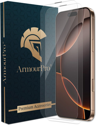ArmourPro Edge To Edge Tempered Glass for Apple IPhone 16 Pro Max, IPhone 16 Pro Max, 16 Pro Max, Crystal Clear Glass with Anti Dust Filter(Pack of 2)