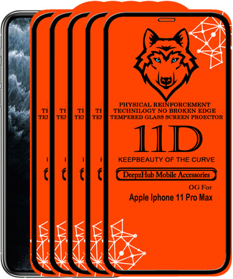 DeepzHub Edge To Edge Tempered Glass for iPhone 11 Pro Max(Pack of 5)