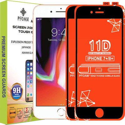 PFOAM Edge To Edge Tempered Glass for Apple iPhone 8 Plus(Pack of 2)