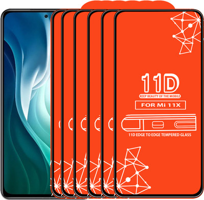 Qyist Edge To Edge Tempered Glass for Mi 11X(Pack of 6)