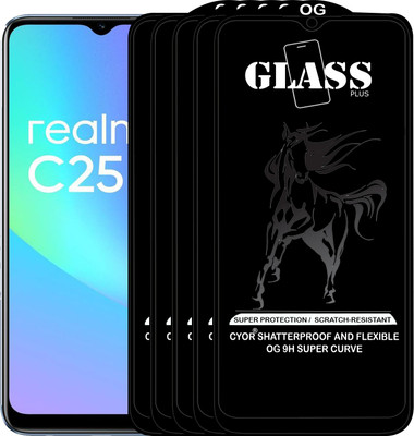CYOR Edge To Edge Tempered Glass for REALME C25S(Pack of 5)