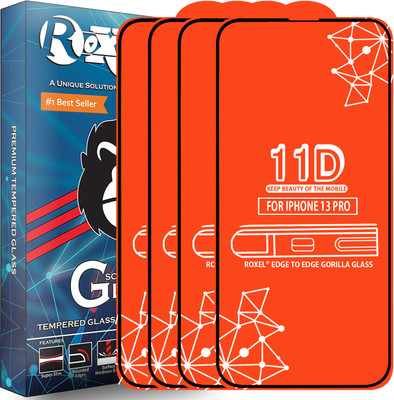 Roxel Edge To Edge Tempered Glass for Iphone 13 Pro(Pack of 4)