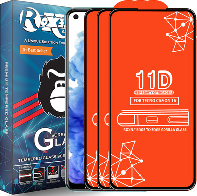 Roxel Edge To Edge Tempered Glass for Tecno Camon 16(Pack of 3)