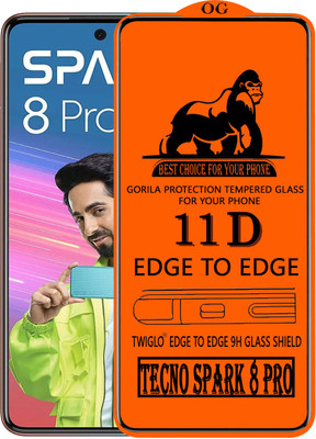TWIGLO Edge To Edge Tempered Glass for TECNO SPARK 8 PRO(Pack of 1)