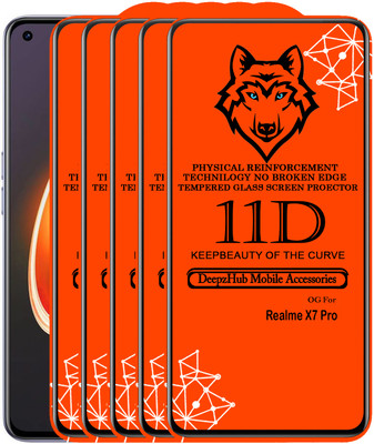 DeepzHub Edge To Edge Tempered Glass for Realme X7 Pro(Pack of 5)