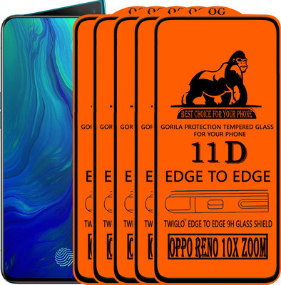 TWIGLO Edge To Edge Tempered Glass for OPPO RENO 10X ZOOM(Pack of 5)
