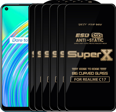 Qyist Edge To Edge Tempered Glass for REALME C17(Pack of 6)