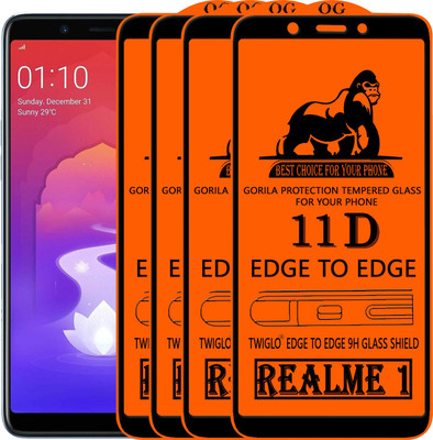 11D Edge To Edge Tempered Glass for OPPO Realme 1(Pack of 2)