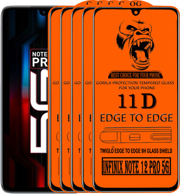 TWIGLO Edge To Edge Tempered Glass for INFINIX NOTE 12 PRO 5G(Pack of 5)