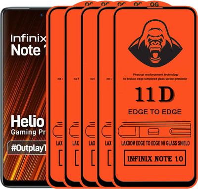 Laxdom Edge To Edge Tempered Glass for INFINIX NOTE 10(Pack of 5)