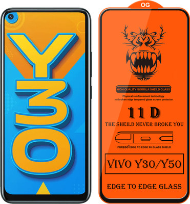 Forego Edge To Edge Tempered Glass for Vivo Y30(Pack of 1)