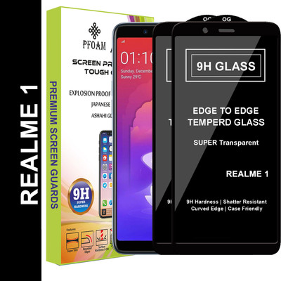 PFOAM Edge To Edge Tempered Glass for OPPO Realme 1(Pack of 2)