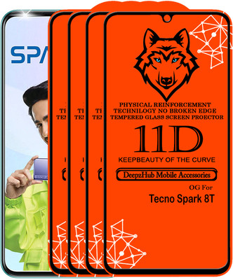 DeepzHub Edge To Edge Tempered Glass for Tecno Spark 8T(Pack of 4)