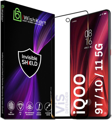 iWishKart Edge To Edge Tempered Glass for iQOO 11, Premium Military grade Edge to Edge Premium gorilla temper black glass screenguard with Self Installation Guide - Wet & Dry wipes, Dust Absorber [With Warranty] mobile ka gilas cover, iq11 / iq 11(Pack of 1)