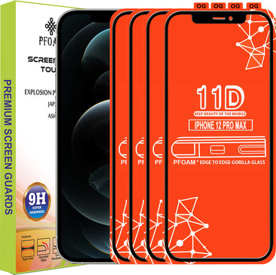 PFOAM Edge To Edge Tempered Glass for APPLE IPHONE 12 PRO MAX(Pack of 4)