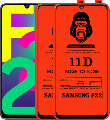 Laxdom Edge To Edge Tempered Glass for SAMSUNG GALAXY F22(Pack of 2)