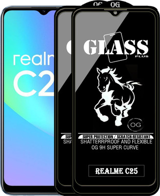 PFOAM Edge To Edge Tempered Glass for REALME C25(Pack of 2)
